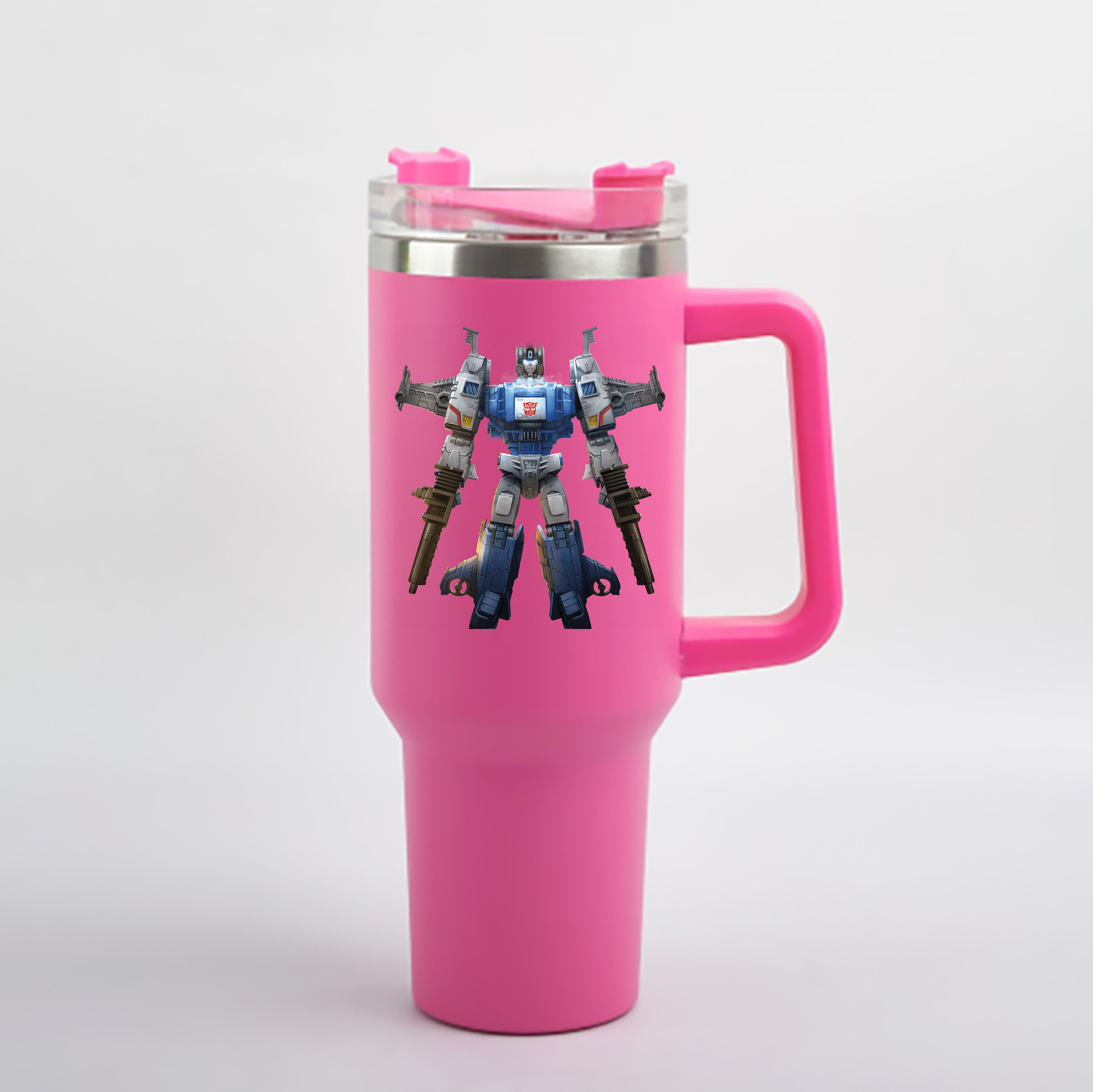 （画像用） Transformers トランスフォーマー 1200mL車用タンブラー - クリスタルステッカー（プラスチックストロー付き）
